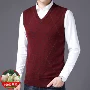 Mùa thu và mùa đông vest nam trung niên áo len nam trung niên vest vai cha mặc vest đan không tay áo khoác cardigan học sinh