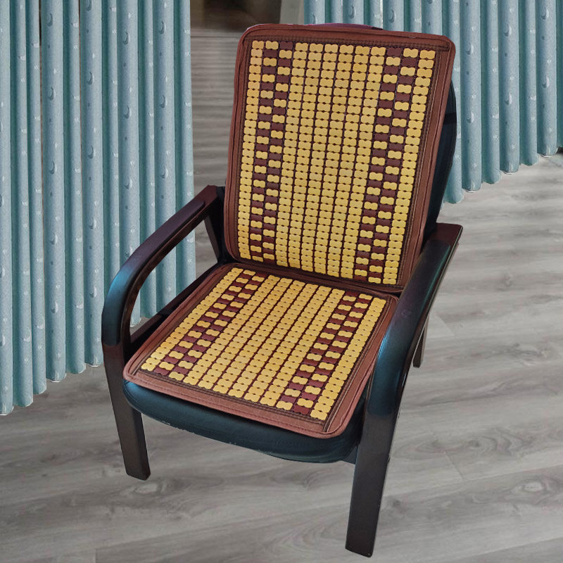 Summer mahjong mat seat cushion one-piece backrest integrated cushion summer breathable chair cool pad office waist back bamboo cushion