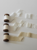 3yulab white beige series thin retro wood spool silk satin sins vows to hold a flower strap swing for props