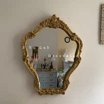 3yulab do old imitation French antique replication Wall decorative mirror Retro Mirror disc carved mirror