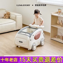 lunastory baby stroller anti-o-leg walker learning walking artifact hand push toy 6-18 months
