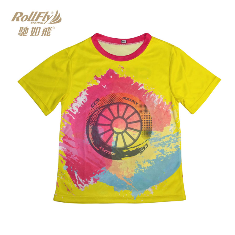 Speed Dry Net Face Fabric Summer Children Wheel Slide Riding Slide Sport Training T-shirt Team Clothing Customised