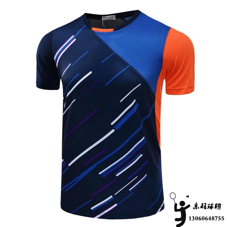 Cầu lông chính hãng mặc áo thun nam và nữ tròn ve áo ngắn tay thể thao thi đấu phù hợp với mùa hè cặp đôi thoáng khí và nhanh khô túi đựng vợt cầu lông