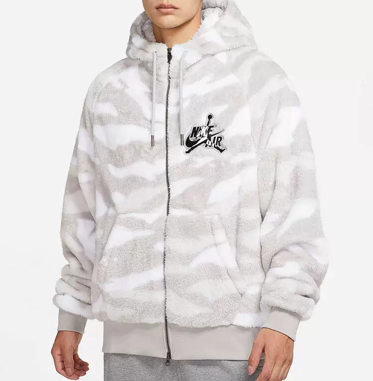 Nike Air Jordan Masculine AJ Теплая куртка с капюшоном на молнии и начесом Sherpa DO6298-100/265