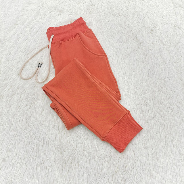 High-end 95 cotton spandex sports pants, high-waisted candy-colored micro-elastic home fitness comfortable running pants