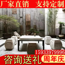 Antique stone table stone bench courtyard garden home outdoor stone table and chair stone carving tea table outdoor marble white marble stone