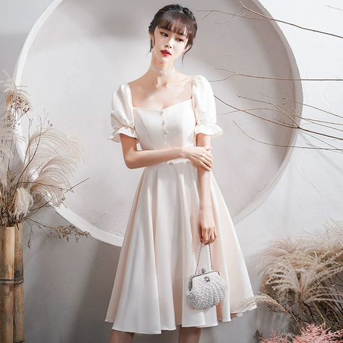 Платье подружки невесты, белое вечернее платье, юбка, подходит для подростков