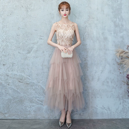 Розовое небольшое платье подружки невесты, демисезонное вечернее платье