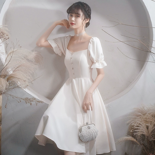 Платье подружки невесты, белое вечернее платье, юбка, подходит для подростков