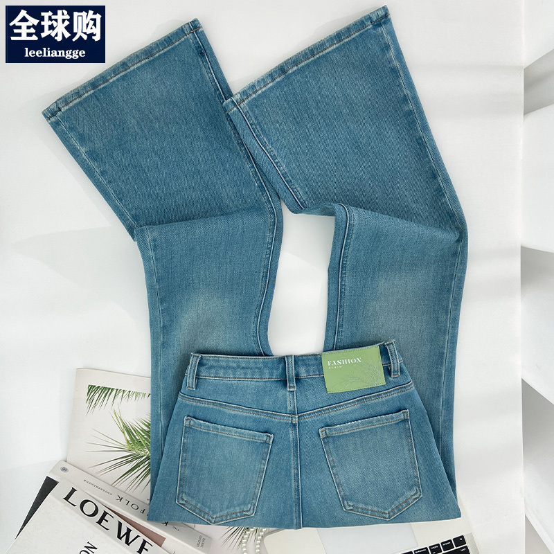 High-Waisted Light Blue Slimming Flared Jeans for Women, 2026 New Spring and Autumn Four-Way Stretch Slim Fit Bell-Bottom Pants High-Waisted Light Blue Slimming Flared Jeans for Women, 2026 New Spring and Autumn Four-Way Stretch Slim Fit Bell-Bottom Pants