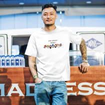 2021 New printed short sleeve T-shirt men Korean version cotton base shirt cartoon little trend summer mens shirt