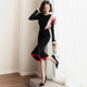 Mid-length sweater women's autumn and winter 2022 new loose outerwear lazy style pullover knitted fishtail skirt western style