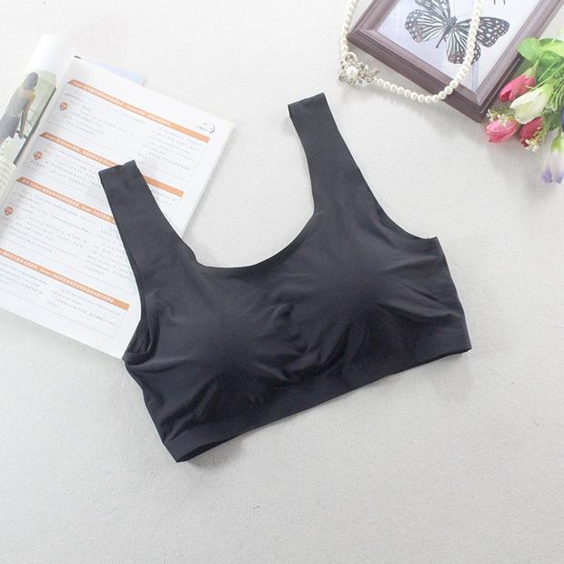 Màu đen và trắng cô gái băng lụa đẹp trở lại liền mạch với áo ngực áo ngực dây đeo thể thao kiểu đồ lót quấn ngực ống phần trên mỏng màu bra