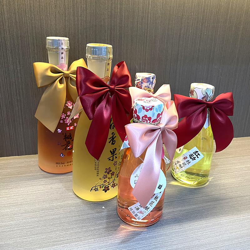Bow wine bottle decoration Festive bow Rubber band bow Finished wine bottle neck pendant