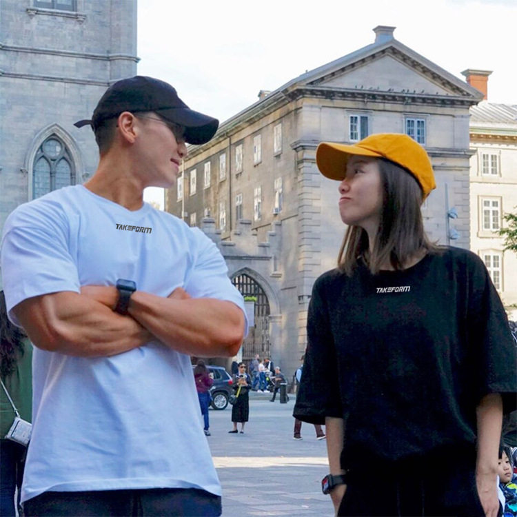 Dr. Muscle Brothers New Relax Fitness T-shirts Men's Summer Tide Youth Sports Short Sleeves