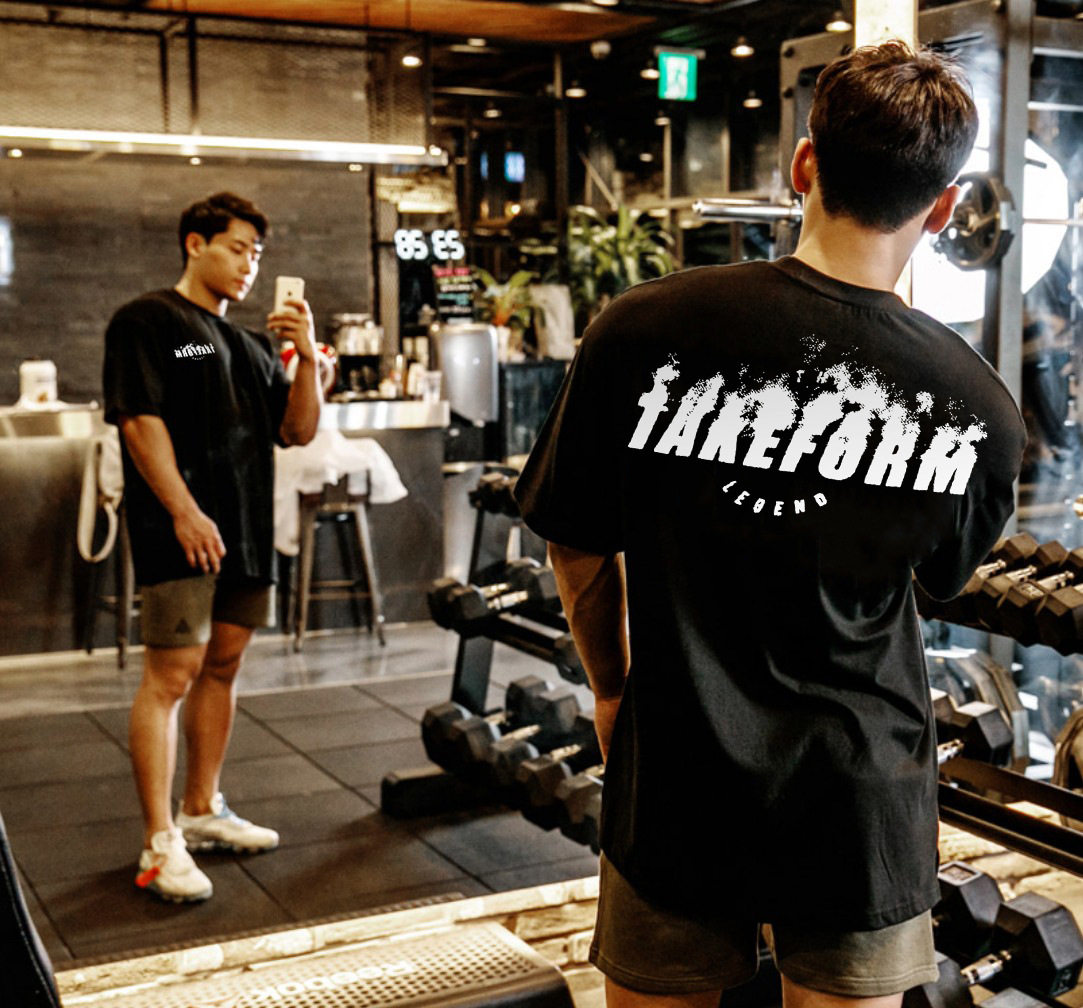 Muscle Sports T-shirt Brother Cotton Round Link Short Sleeve Training Clothes Loose Men's Tops