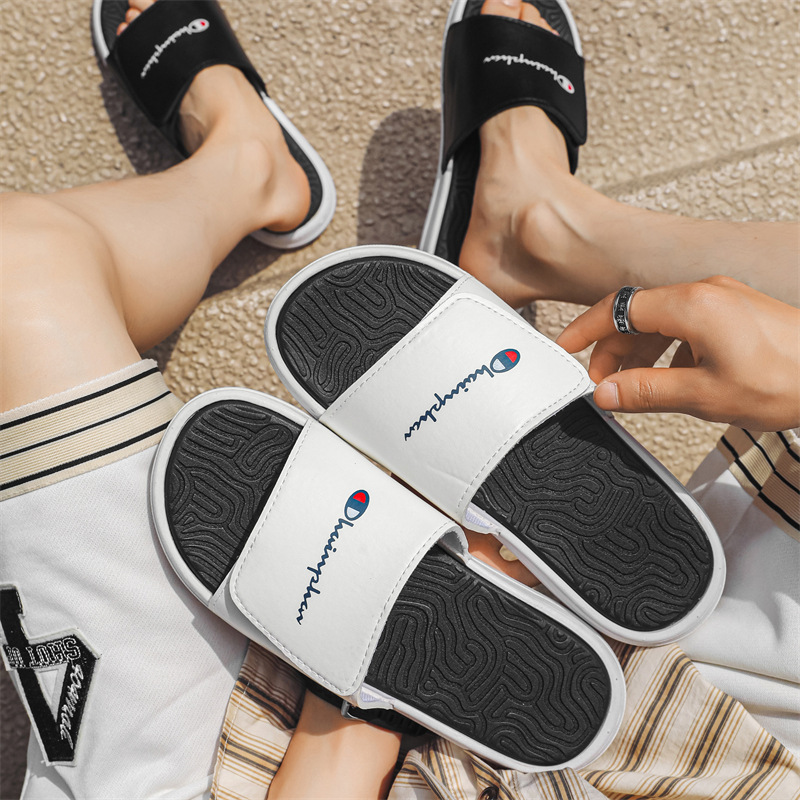 Velcro Adjustable New Style Slippers for Men, Summer Outdoor Wear, Thick-Soled, Non-Slip, Wear-Resistant, Student Fashion Beach Sandals