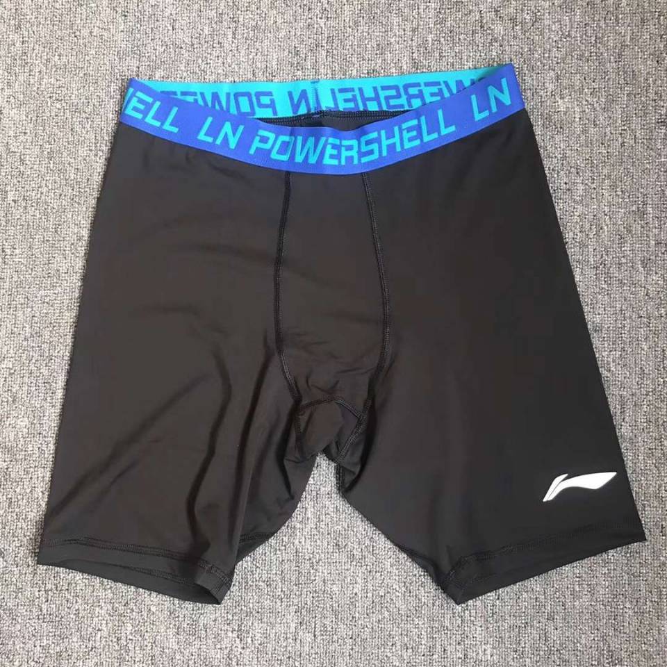 Li Ning CBA Sponsors Players' Version Tight Fit Pants Black Sponsorship Skintight Pants Player Version