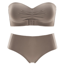 Strapless underwear for women with small breasts push-up and anti-slip new tube top sexy front button and beautiful back bra set