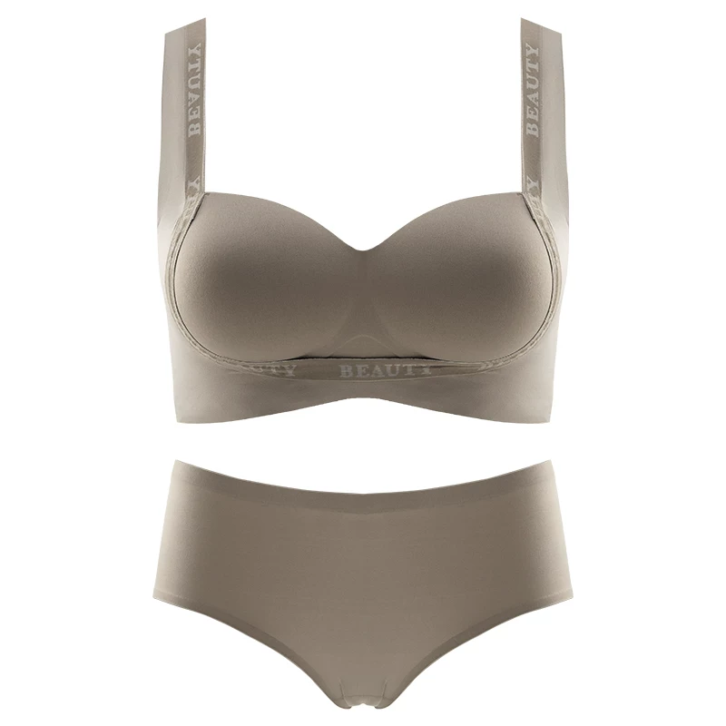 Push-up bra for women with small breasts to look bigger, support secondary breasts and prevent sagging 2025 transparent brand shaping bra set
