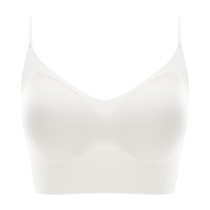 Seamless underwear for women with small breasts push up and support the secondary breasts summer white thin double spaghetti straps sexy beautiful back bra