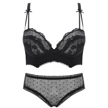 Push-up underwear for women with small breasts large breasts anti-sagging summer underwear set sexy lace half cup bra