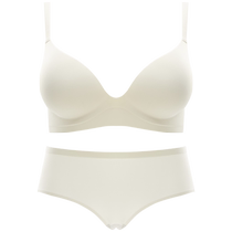 Expanded underwear for women with small breasts gathered and thickened summer white seamless flat chest showing breasts large waist and thin cartoon bra