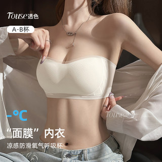 Strapless Bra for Slip Dresses, Women's Strapless Push-Up Anti-Slip Summer Thin Invisible Ice Silk Wrap-Around Tube Top Anti-Exposure Bra