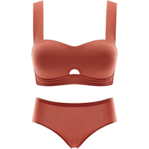 Tiger red underwear set for women in their zodiac year push-up small breasts no rims vest-style seamless bra brides wedding