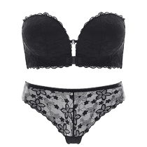 Front-button underwear for women with small breasts push-up strapless straps to prevent slipping sexy lace beautiful back bra set