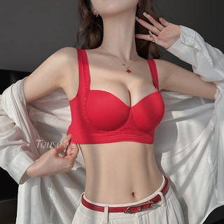 Red Lingerie Set for Women in Their Zodiac Year, Sexy Underwear 2025 Snake New Style Winter Small Chest Push-Up Wedding Bride Bra