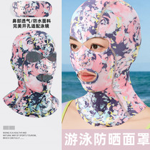 Masque de protection solaire de natation Facekini bonnet de bain pour hommes et femmes jouant dans leau plongée et rafting protection anti-UV du visage et du cou cagoule dextérieur