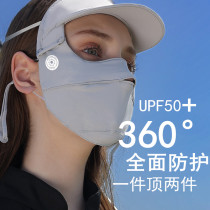 Sun protection mask eye protection UV protection thin womens face Gini driving ice silk breathable summer full face mask