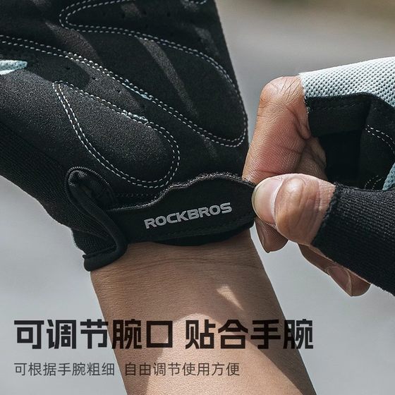 자전거 장갑 반 손가락 땀 땀을 흘리며 남성과 여성로드 산악 자전거 자전거 짧은 손가락 자전거 장비 충격 및 통기성