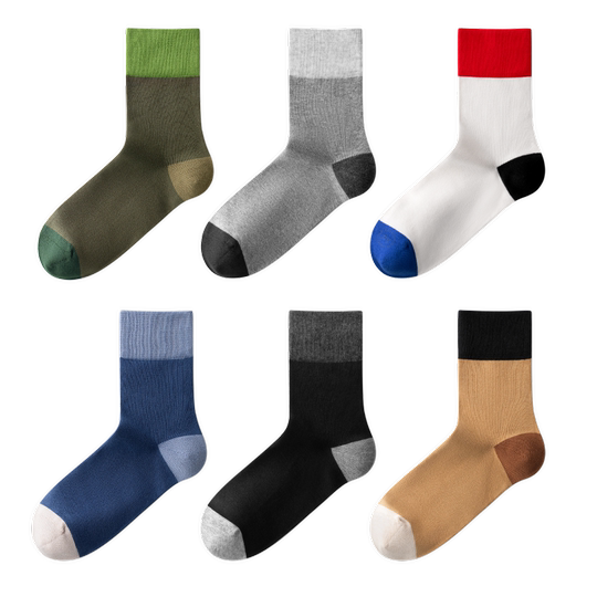 7A抗菌|蕉内银皮501Color男中筒袜运动袜子吸汗防臭拼色秋冬棉袜