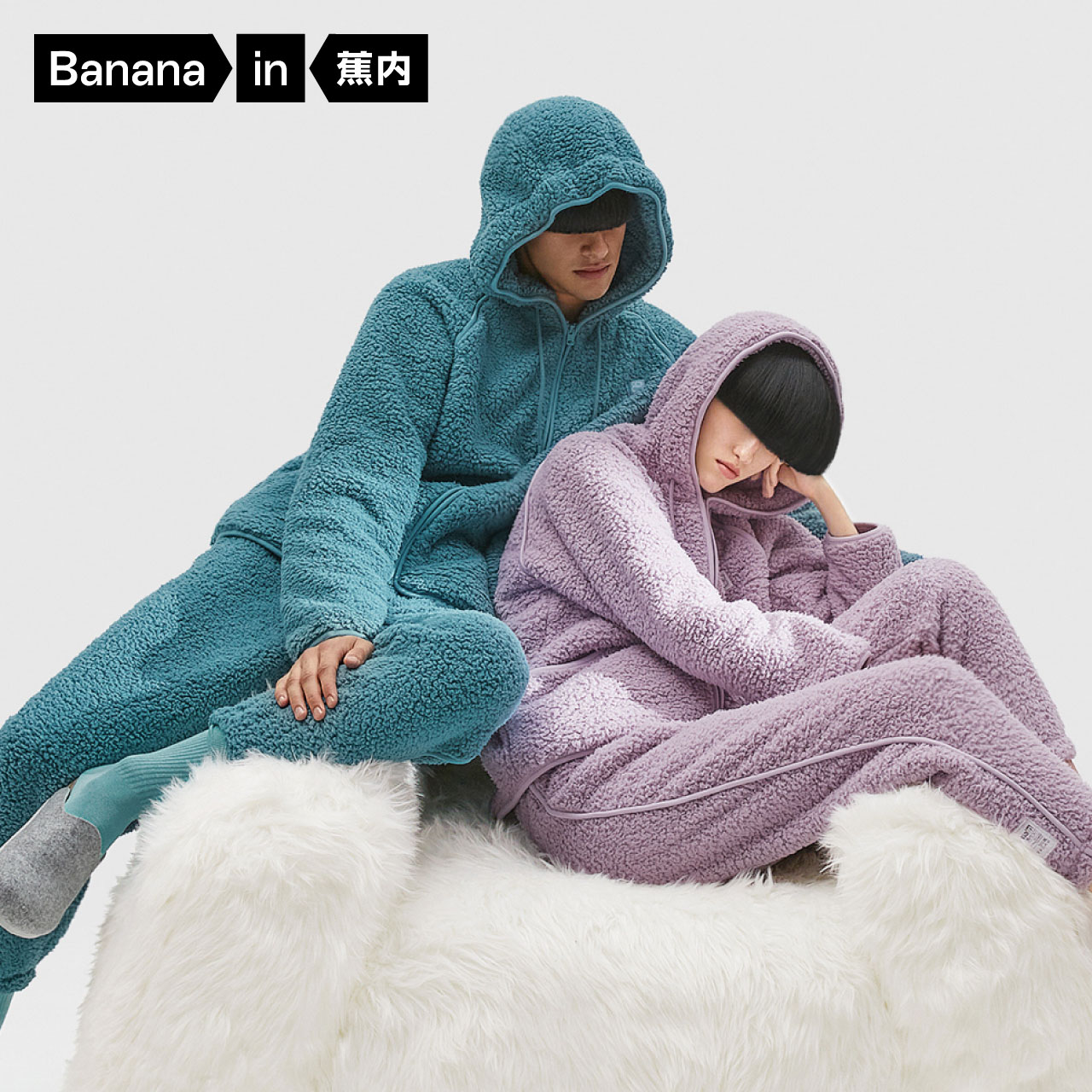 Banana velvet home clothing suit cashmere couple pajamas women 506p autumn winter hooded plus velvet jacket sports man
