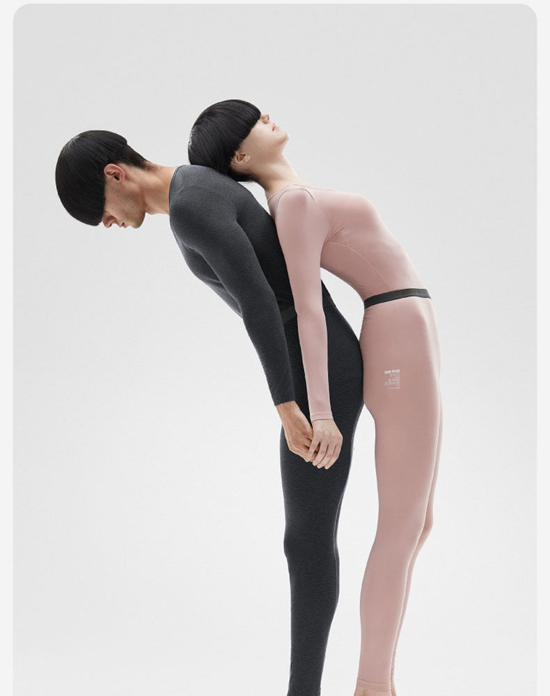 【中国直邮】Bananain蕉内 保暖内衣套装抗静电+5℃~15℃轻薄暖热皮301 女士 黑色 S码