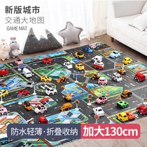 New version of childrens city Chinese and English traffic Parking Lot Map car road play car scene climbing game pad