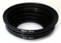 015-2-SLR lens filter adapter ring 37-67 mm metal screw port small lens to large filter ring
