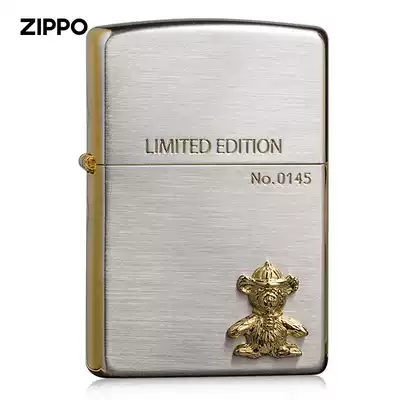 American zippo windproof lighter limited edition bear sticker Official genuine counter zppo