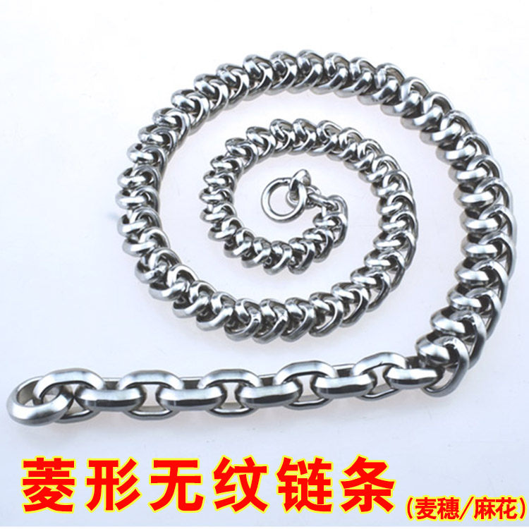 Double diamond edge nut wheat spike whip 304 stainless steel twist 11 change keel whip chain unicorn whip fitness whip chain