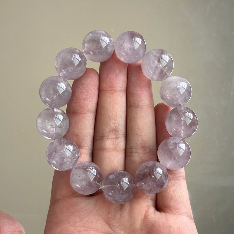 Factory Direct Natural Crystal Purple Rabbit Hair Treasure Bowl Round Bead Single Circle Bracelet Light Purple Crystal Bracelet Jewelry for Women Gift