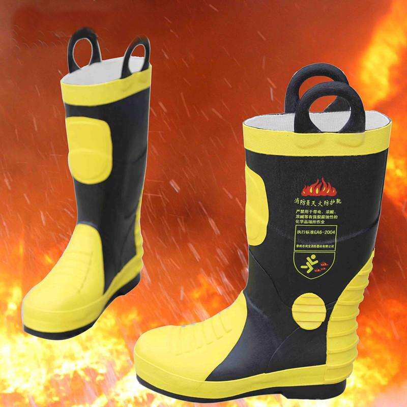 02 fire boots Firefighter special combat boots Fire protection boots fire rubber boots with steel plate at the bottom