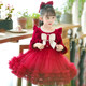 Girls Princess Dress Autumn 2023 New Long Sleeve Dress Western Style Children's Puff Skirt Flower Girl Birthday Dress