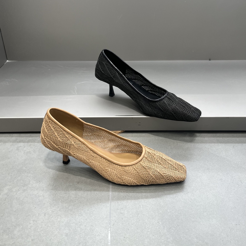 European Station 2026 Summer New European-Style Genuine Leather Square-Toe Stiletto Fashion High Heels Chinese Style Shallow Single Shoes Trendy