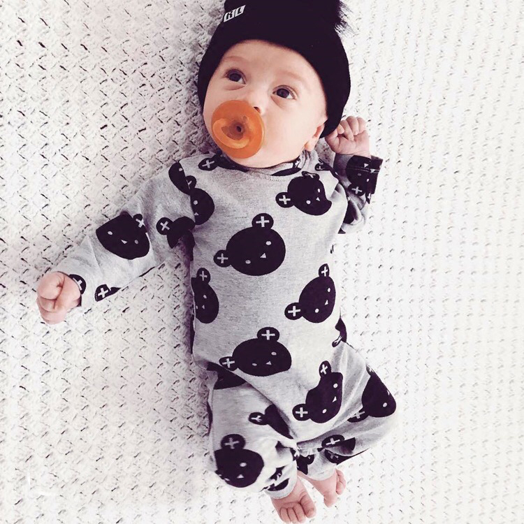 ins wind thickened baby conjoined clothes autumn clothes baby long sleeve khaclothes baby boomer suit to climb to the black bear