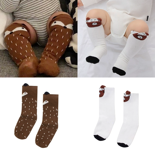 Альпака, хлопковые носки, детские гольфы, делается под заказ, лиса, енот, средней длины