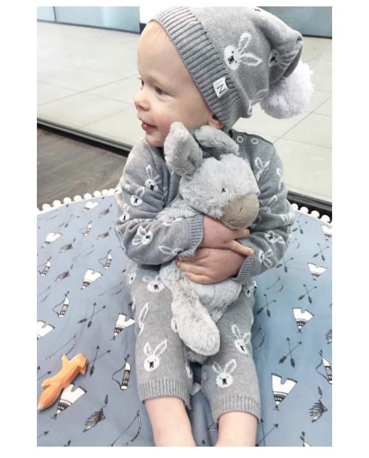 Áo len dệt kim cho bé mùa thu và mùa đông đôi tay dày cotton dài 6-12 tháng 0 quần áo sơ sinh cho bé body suit thể thao cho bé trai