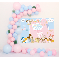 Female Paysée Birthday Party Background Wall Buminie Birthday Party Poster Hundreds Day Banquet Placement Balloon Decoration Scene Full Moon