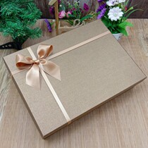 Rectangular exquisite birthday gift box simple champagne color packaging box scarf clothes extra large gift box customization